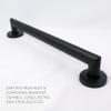 12-inch Coronado Designer Oval Bathroom Shower Grab Bar with Mitered Corners, Matte Black view 4