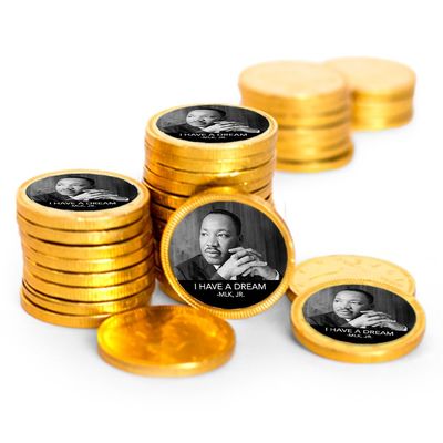 80 Pcs Martin Luther King Day Candy Favors Chocolate Coins with Gold Foil