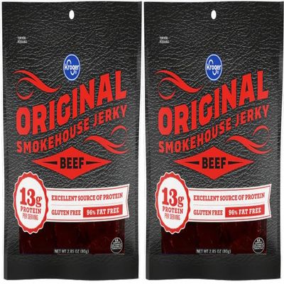 Pack Of 2 Original Smokehouse Beef Jerky Gluten Free and 96% Fat Free 2.85 oz