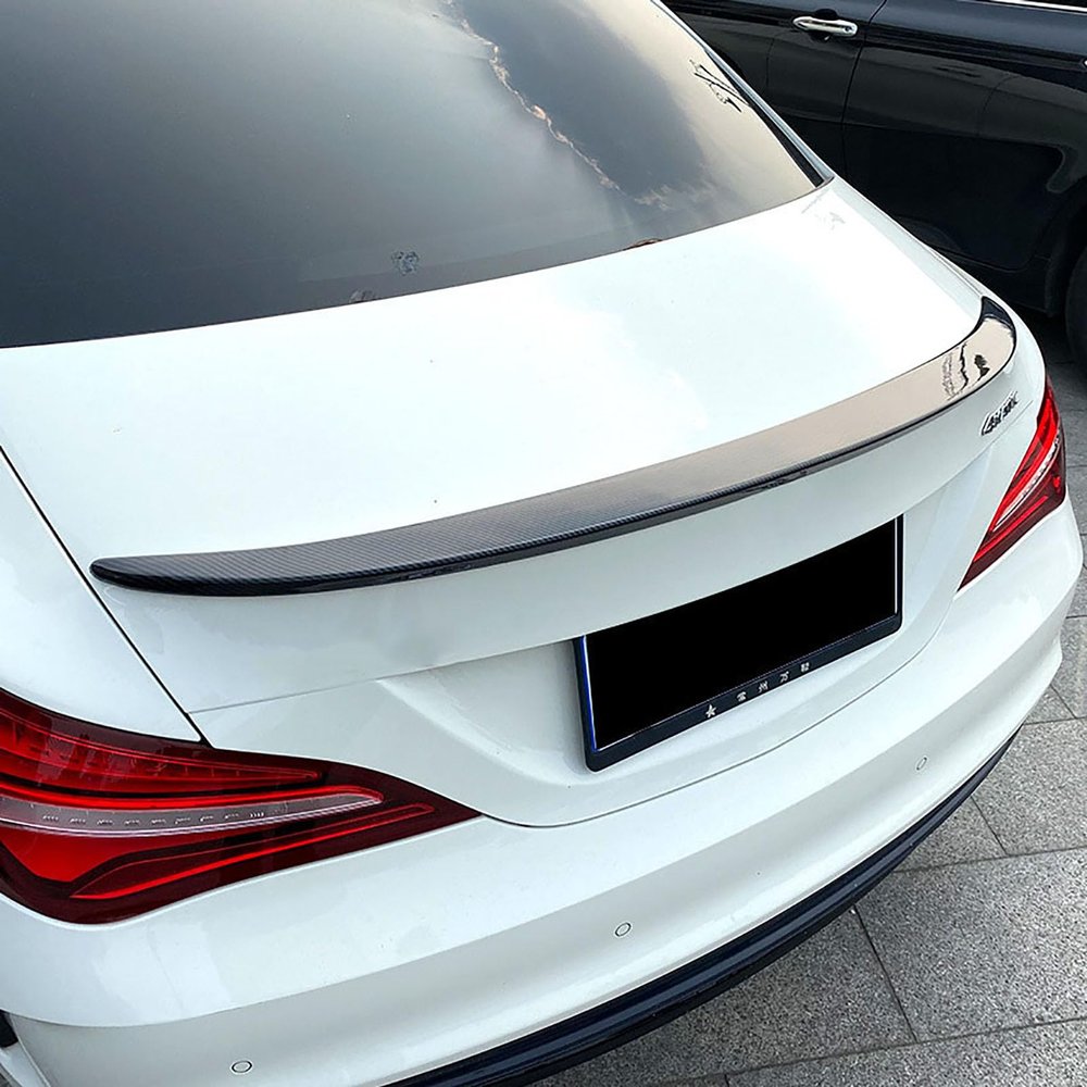 Compatible with Benz CLA-Class C117 2013-2019 CLA180 200 CLA45 AMG, Trunk Top Spoiler Lip Tail Wing Car Styling Body Kit Accessories Black,Carbon Fiber Look
