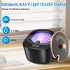 Ultrasonic Retainer Cleaner Machine - Raccomb 45kHz LED Light Ultrasonic Cleaner for Dentures, Aligner, Mouth Guard, Night Guard Cleaner, 230mL Sonic Cleaning Machine for Jewelry, Dental Appliances view 3