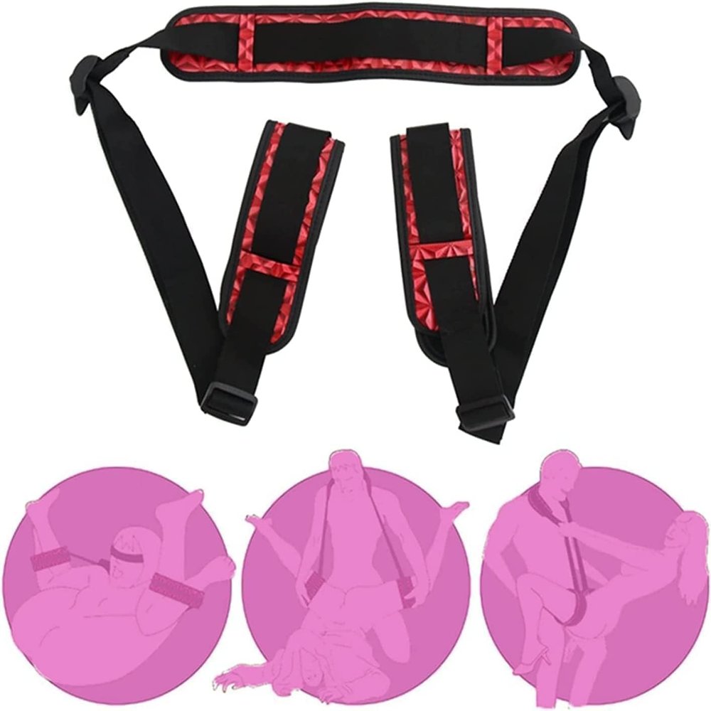 Bed Restraint Sex Spreader Bar Sex Adult Play for Queen Size Couple Ties up Handcuff Adjustable Sexy Straps Women Wrist Ankle Soft Cuff SM Tool Restraint Set Sex Furniture Women's Hoodies