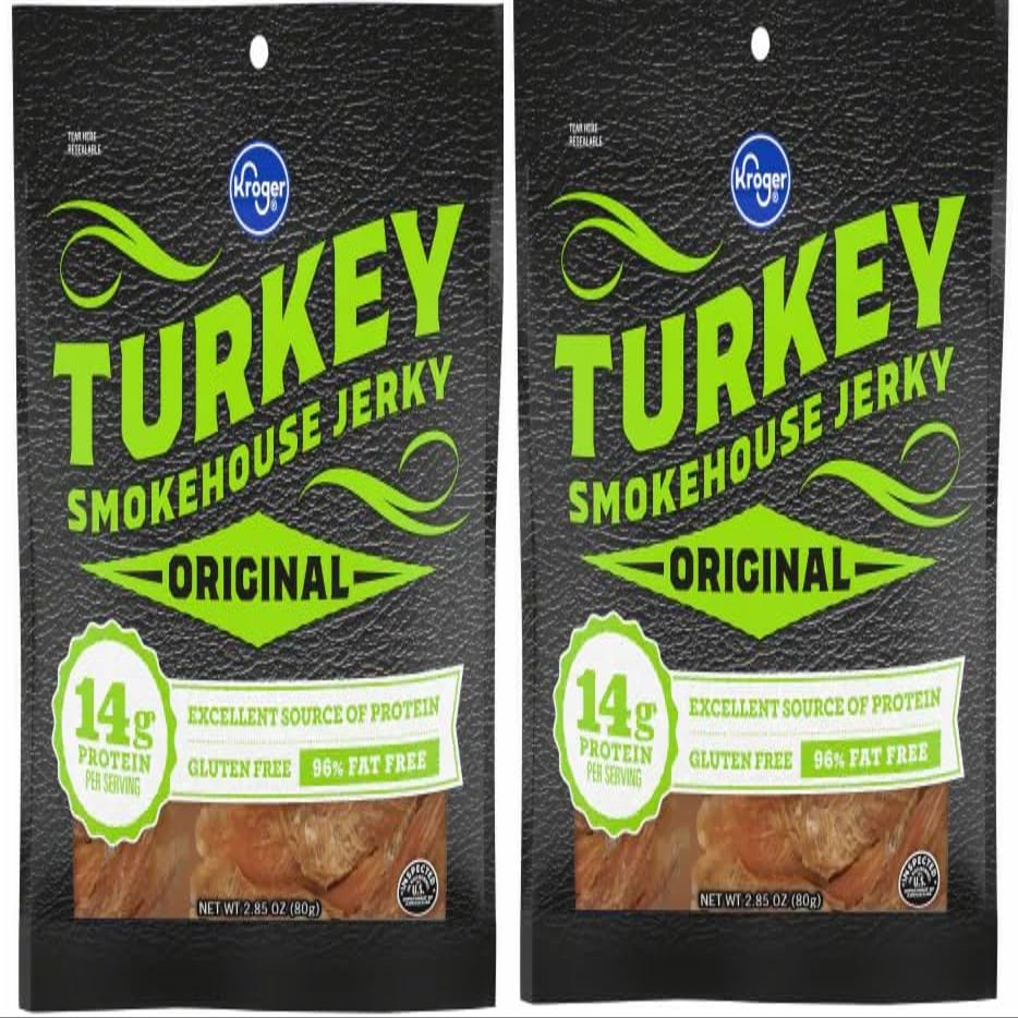 Pack Of 2 Original Turkey Smokehouse Jerky Gluten Free and 96% Fat Free 2.85 oz