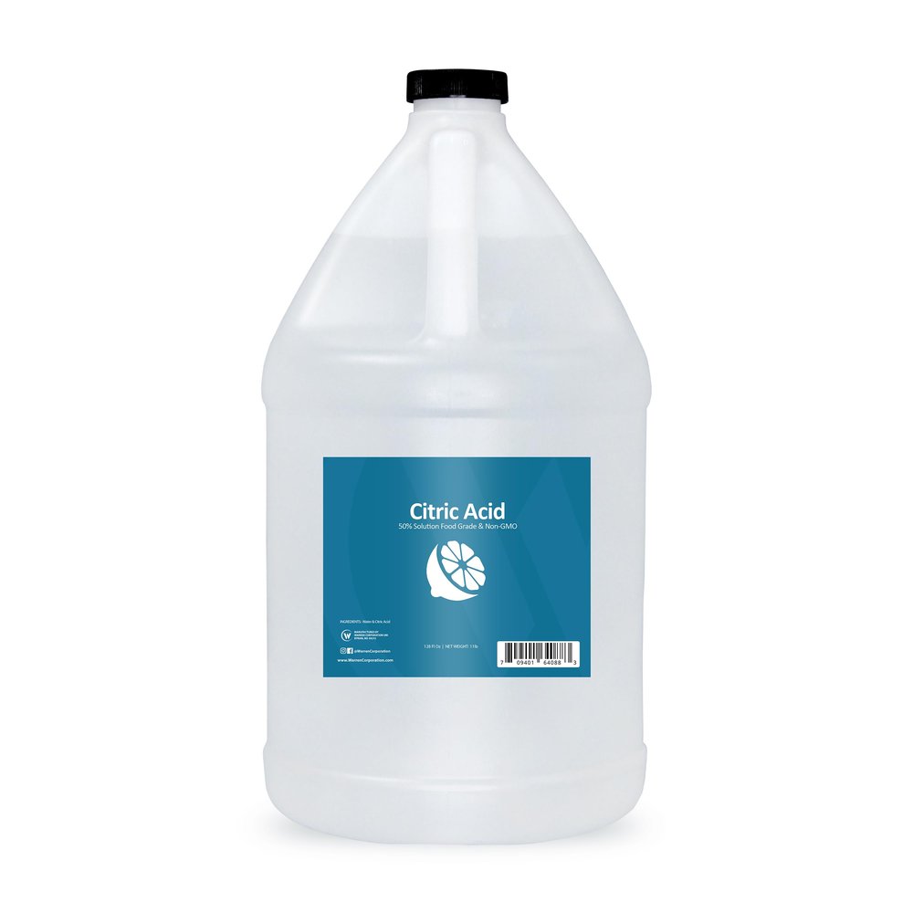 50% Citric Acid Liquid Solution Food Grade & Non-GMO - Natural Beverage Preservative for Snow Cone Syrup, Soft Drinks, Slushie Mix and More