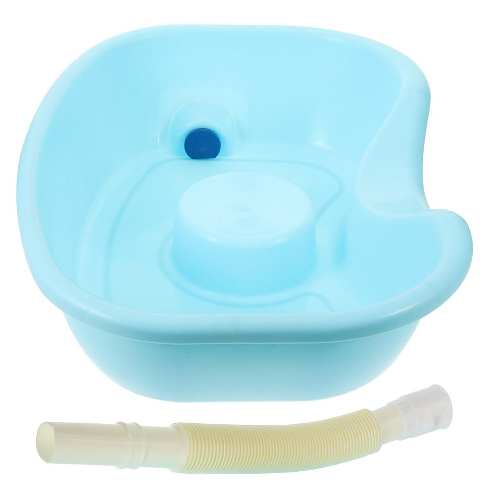 Healvian 1set Portable Shampoo Basin for Bedridden Hair Washing for Disabled Seniors Pregnant Women and Boys and Girls Comfortable Design for Easy Use Drain Tube