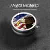 American USA Flag Eagle Art Pill Box Metal Round Small Pill Case Cute 3 Compartment Pill Organizer Portable Travel Pillbox Mini Pill Container Holder for Daily Medicine Supplement Vitamin view 4