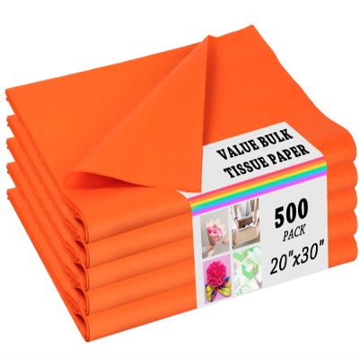 PINWATT 500 Sheets Orange Tissue Paper for Gift Bags Wrapping Tissue Paper Bulk 20 X 30 Inch Wrapping Tissues for Gift Packaging Art Crafts DIY Birthday Wedding Party Favors Halloween