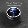 Earth and Moon Pill Box Metal Round Small Pill Case Cute 3 Compartment Pill Organizer Portable Travel Pillbox Mini Pill Container Holder for Daily Medicine Supplement Vitamin view 4