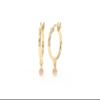 18K Gold Hoop Earrings for Women - Authentic 925 Sterling Silver Hoop Earrings with Pink Opal Crystal - Hypoallergenic October Birthstone Gift for Mothers Day view 1