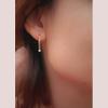 18K Gold Hoop Earrings for Women - Authentic 925 Sterling Silver Hoop Earrings with Pink Opal Crystal - Hypoallergenic October Birthstone Gift for Mothers Day view 2