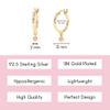 18K Gold Hoop Earrings for Women - Authentic 925 Sterling Silver Hoop Earrings with Pink Opal Crystal - Hypoallergenic October Birthstone Gift for Mothers Day view 4