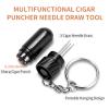 Demcigar Cigar Punch Cutter,Cigar Draw Enhancer 2-in-1 Stainless Steel Cigar Hole Opener,Three Needle Puncher(Black) view 2