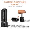 Demcigar Cigar Punch Cutter,Cigar Draw Enhancer 2-in-1 Stainless Steel Cigar Hole Opener,Three Needle Puncher(Black) view 4