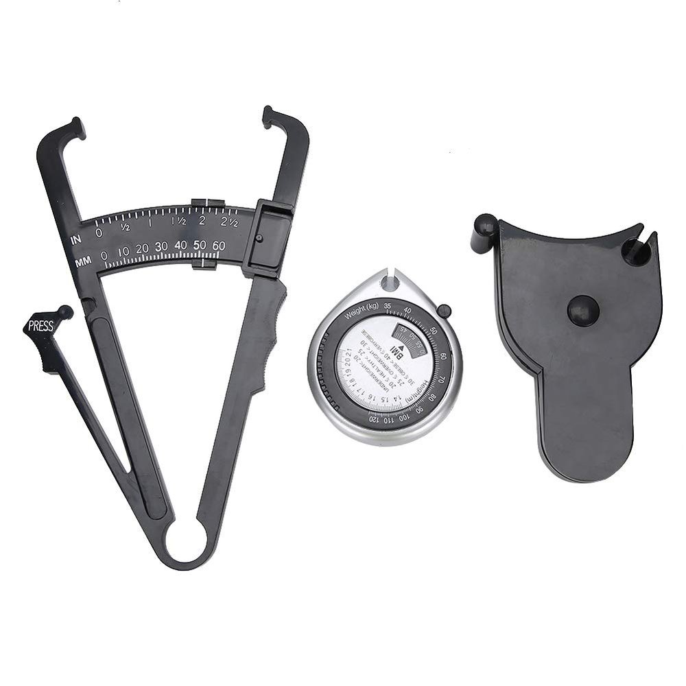 Digital Body Fat Caliper Set with Automatic Retraction, Measures, Chest, Waist, Leg Circumference, High Temperature