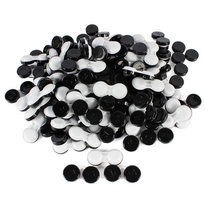 Dhoptical 100Pcs Contact lens case Colorful Contact Lens Holder Box Left/Right Eyes (Black)