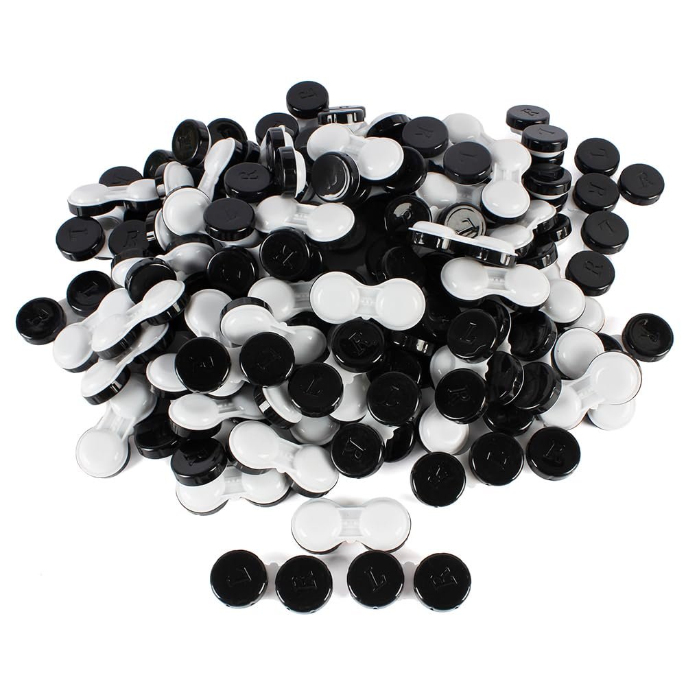 Dhoptical 100Pcs Contact lens case Colorful Contact Lens Holder Box Left/Right Eyes (Black)