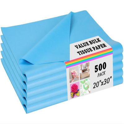 500 Sheets Tissue Paper for Gift Bags - Sky Blue Wrapping Tissues Bulk 20 X 30 Inch Wrapping Paper for Gift Packaging Art Crafts DIY Birthday Wedding Party Favors
