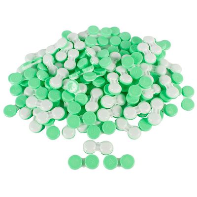 Dhoptical 100Pcs Contact lens case Colorful Contact Lens Holder Box Left/Right Eyes (Green)