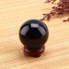 NIBHZ Natural Crystal Ball, Black Obsidian Crystal Balls Decorative Ball Fortune Telling Ball with Wooden Stand,Obsidian ball-80mm view 4