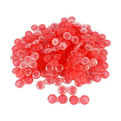 Dhoptical 100Pcs Contact lens case Colorful Contact Lens Holder Box Left/Right Eyes (Red)