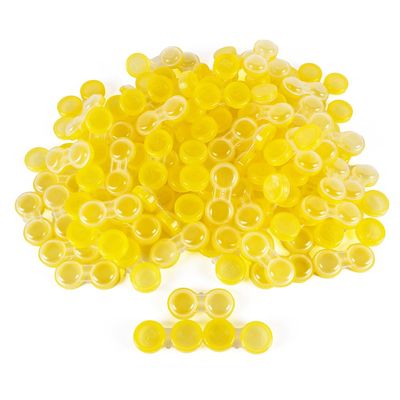 Dhoptical 100Pcs Contact lens case Colorful Contact Lens Holder Box Left/Right Eyes (Yellow transparent)