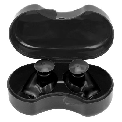 Gavigain Swimming Ear, Soft Waterproof Noise Canceling Reduction Ear Reusable Water Sports Ear with Case for Showering, Bathing, Surfing (Black)
