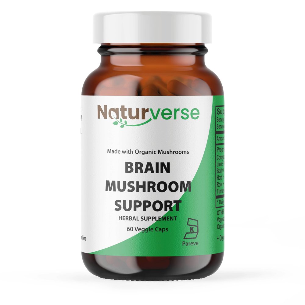 Naturverse Brain Mushroom Support COG Powder Capsules,60 VegCaps