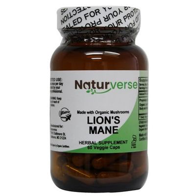 Naturverse Lion's Mane COG Powder Capsules,60 VegCaps,60 Count (Pack of 1)
