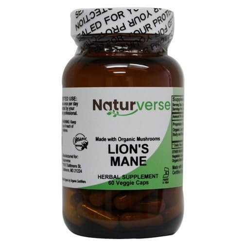 Naturverse Lion's Mane COG Powder Capsules,60 VegCaps,60 Count (Pack of 1)
