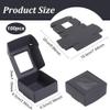 BENECREAT 100-Pack Kraft Gift Boxes with Clear Window - 2.5x2.5x1.2 Inch Black Packaging Box for Weddings, Birthdays & Party Favors view 2
