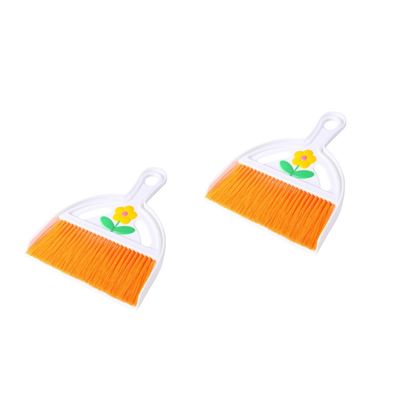 PartyKindom 2pcs Mini Dustpan and Brush Set Ergonomic Cleaning Tools for Home Kitchen Office Random Color for Quick Cleanup and