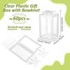 BENECREAT 60pcs Clear Gift Boxes 4.7x2.75x2.75 PVC Treat Favor Boxes with White Bowknot Lace for Candy Chocolate, Wedding Party Favors, Valentine's Day Festival Gift Packaging view 2