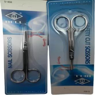 Bell Imported Nail And Safety Cut Nostril Scissor Combo Pack Scissors (Set of 2, Silver)