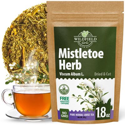 1.8 oz. Dried Mistletoe Herb Tea Goat'S (Viscum) - 50g Mistletoe Herb Herbal Tea Muerdago