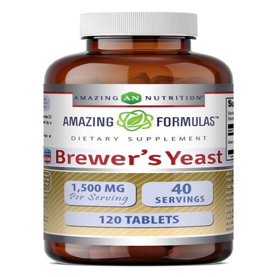 Amazing Formulas Brewers Yeast | 1500 Mg Per Serving | Tablets Supplement | Non-GMO | Gluten Free | Made in USA (1 Pack | 120 Count)