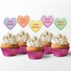 Custom Valentine's Day Cupcake Toppers, 2x4 Inches, Solid Plastic Personalized Conversation Hearts for Valentine Dessert Picks (1000) view 1
