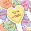 Custom Valentine's Day Cupcake Toppers, 2x4 Inches, Solid Plastic Personalized Conversation Hearts for Valentine Dessert Picks (1000) view 2