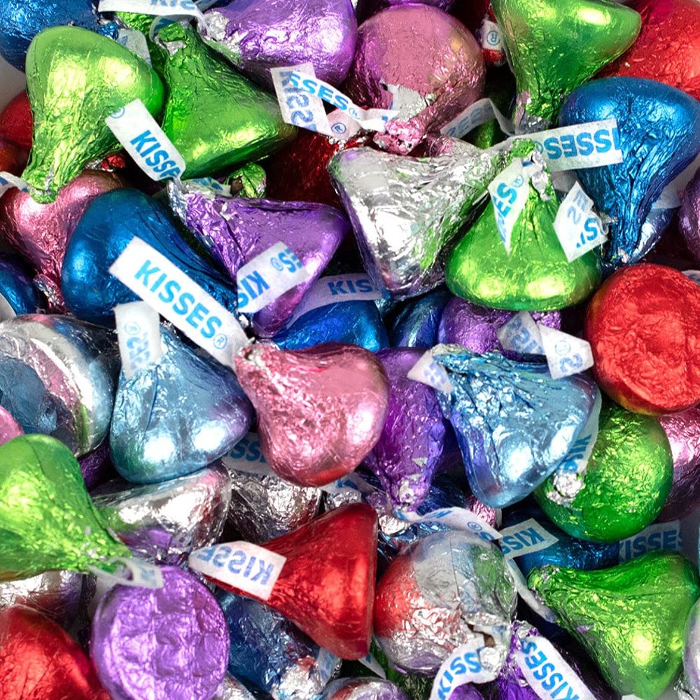 500pcs Rainbow Candy Kisses Milk Chocolate (5lbs; Approx. 500 pcs)