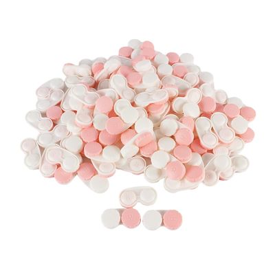 Dhoptical 50 PCS Contact lens case coloful large size Bulk Box Holder Container, Contact Lens Case Set (pink)