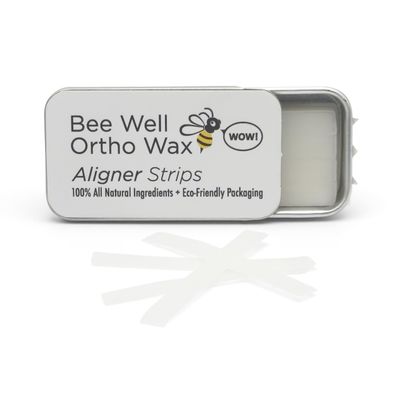 Bee Well Invisalign Wax | 100% All Natural Beeswax Aligner Kit Essential for Clear Aligners Strips | Protects & Relieves Irritation | 1 Recyclable Tin with 40 Strips