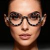 ICARA Rhinestones Reading Glasses Retro Round Diamond Blue Light Blocking Computer Glasses Readers mit Spring Hinge (black, 2, x) view 3