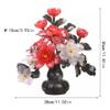 BABETT Artificial Small Bonsai Tree Jade Carving Jade Flower Bonsai Living Room Jade Decoration Restaurant New Chinese Style Housewarming Gift Living Room Fake Plant Greenery Decor view 2