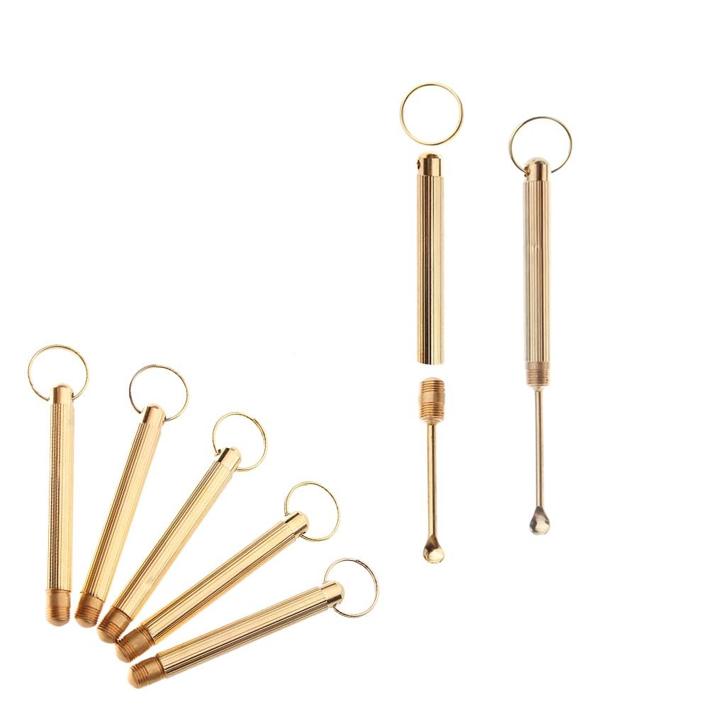 5 Pcs Ear Wax Removal Tools,Portable Ear Pick Spoon Attached Key Ring,Ear Curettes Ear Remover Pick Ear Spoon Ear Cleaning Tool for Adults,3 inch