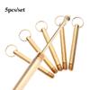 5 Pcs Ear Wax Removal Tools,Portable Ear Pick Spoon Attached Key Ring,Ear Curettes Ear Remover Pick Ear Spoon Ear Cleaning Tool for Adults,3 inch view 2