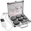 AICNLY 10 Pcs Basalt Hot Stones Massage Set with Temperature Adjustment-Hot Stones Massage with Warmer Kit, Professional Massage Tool for Spa-Lymphatic Drainage, Relieve Tension and Muscle Pain view 1
