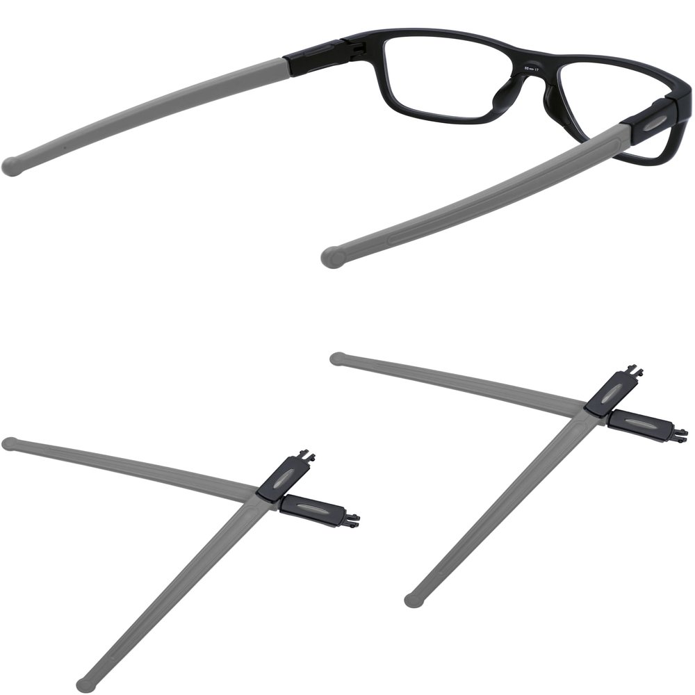 MYCOURAG 2 Pairs Replacement Temples Arms Legs Compatible with Oakley Marshal MNP OX8091 Glasses - Grey&Grey