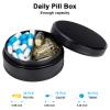 2 Compartment Metal Pill Box - Waterproof Aluminium Travel Pill Case Daily Purse Pocket Medicine Container, Portable Pill Organizer Holder for Medication, Vitamins, Fish Oils view 2