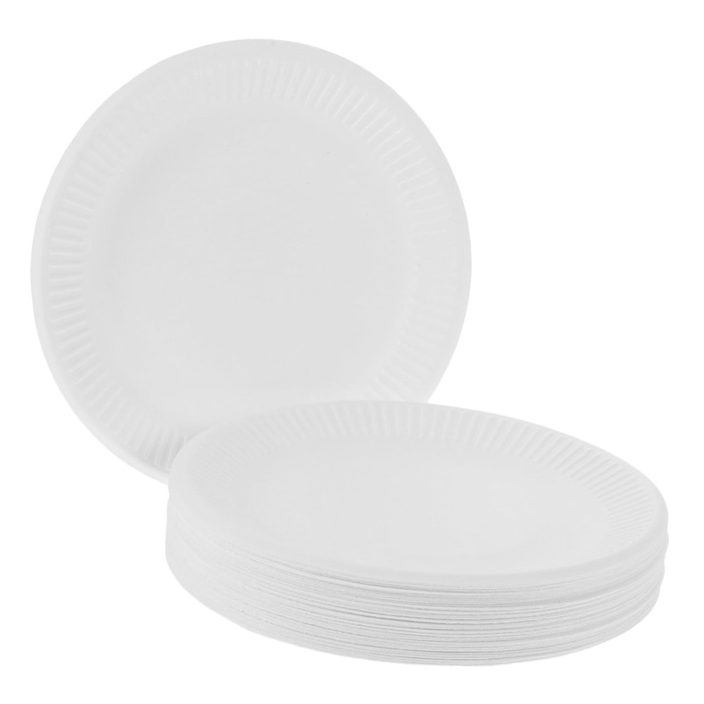 Gatuida 50pcs Paper Plates Dinner Dessert Plates for Parties Camping Gatherings Sturdy Easy Cleanup for Events