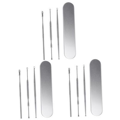 Gatuida 9pcs Stainless Steel Ear and Gentle Wax Removal Ergonomic Design Easy to Clean Ear Cleaning Tools