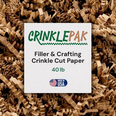 CrinklePak 40 LB USA Made crinkle paper filler | Paper Shred Filler for Shipping packages, Gift Wrap, Great packing paper for gift basket filling, Birthdays, Weddings, and Anniversaries | Kraft